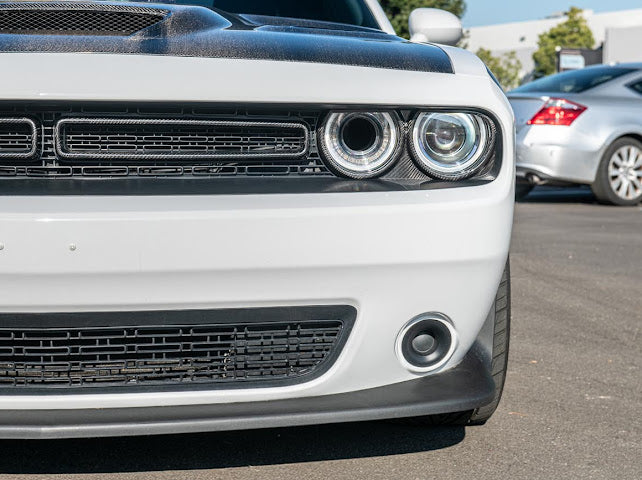 15-23 CHALLENGER CARBON FIBER HEADLIGHT TRIM COVER W/ FRONT GRILLE INSERT